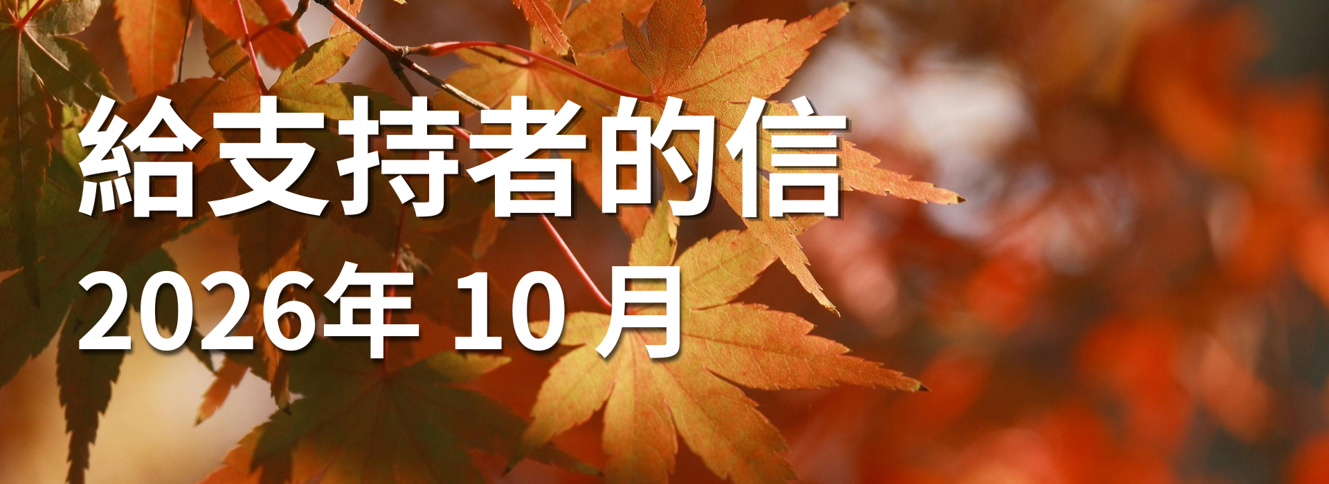 給支持者的信 2026 年 10 月